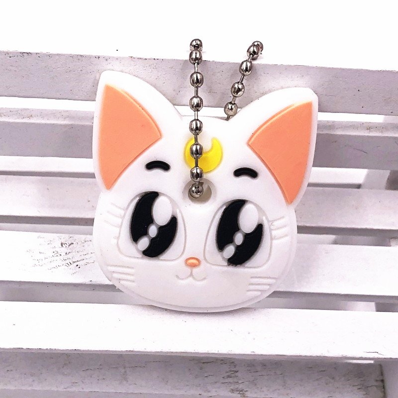 Cute Anime Keychain Silicone Cat Dog Protective Key Case Cover for Key Control Dust Cap Holder Gift Women Key Chain