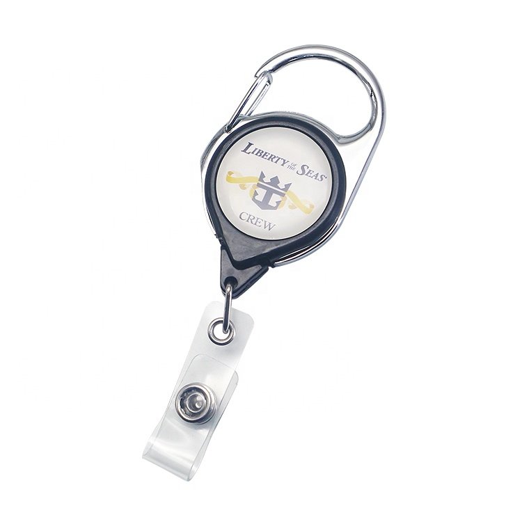 Wholesale custom sublimation logo plastic acrylic blank teacher alligator clip retractable pull yoyo ID card badge holder reel