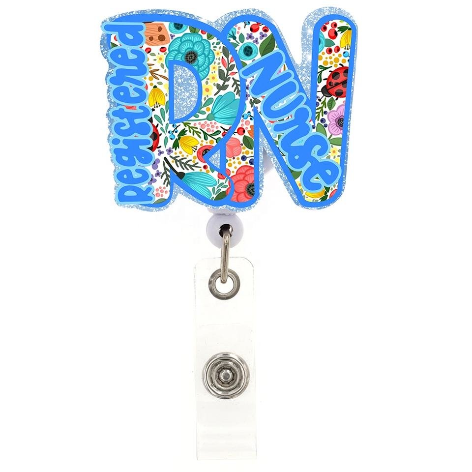 ABO Customized Wholesale Nurse RN Badge reel Scrub Life CNA Badge Reel Nurse Accessories Badge Holder