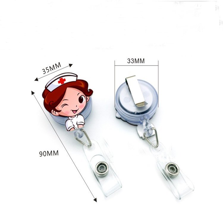 Customized Plastic Retractable Badge Reel Nurse badge holder with logo for ID Card Holder