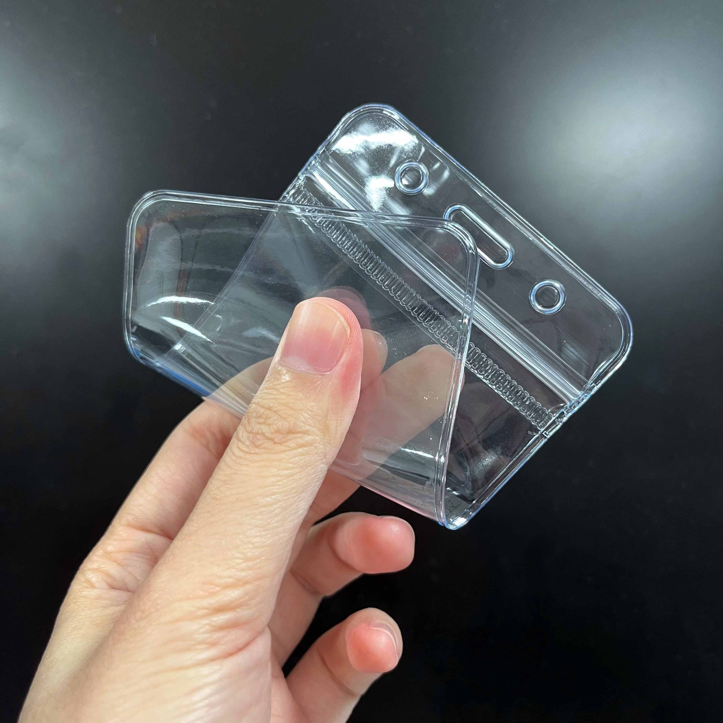 Waterproof ID Card Badge Holder Clear Vertical Name Tag Holder Plastic Card Holders with Resealable Zip