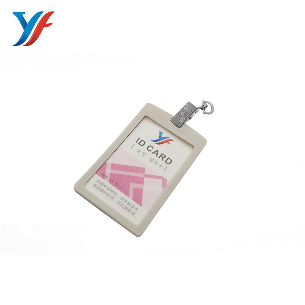 metal clip with plastic badge holder