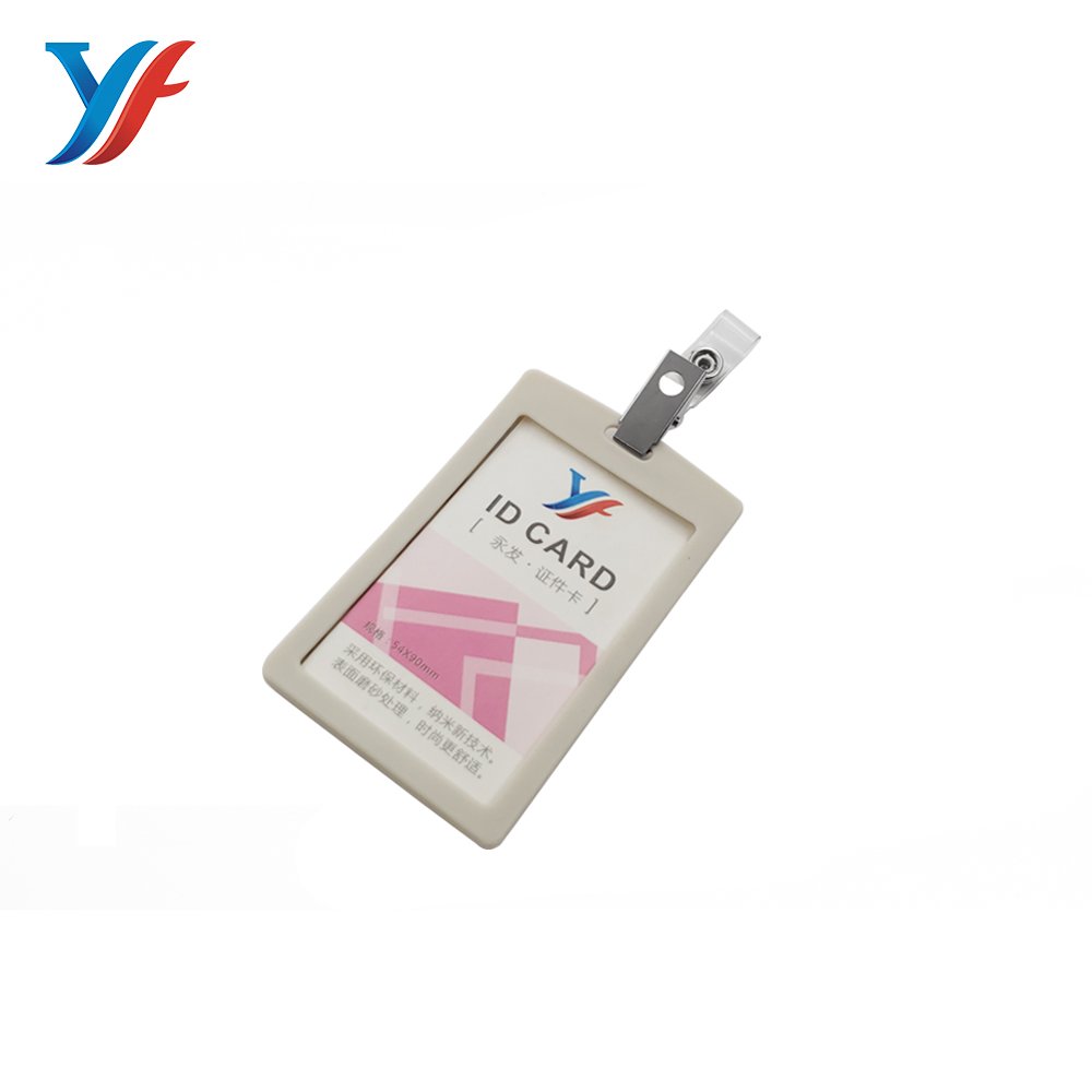 metal clip with plastic badge holder