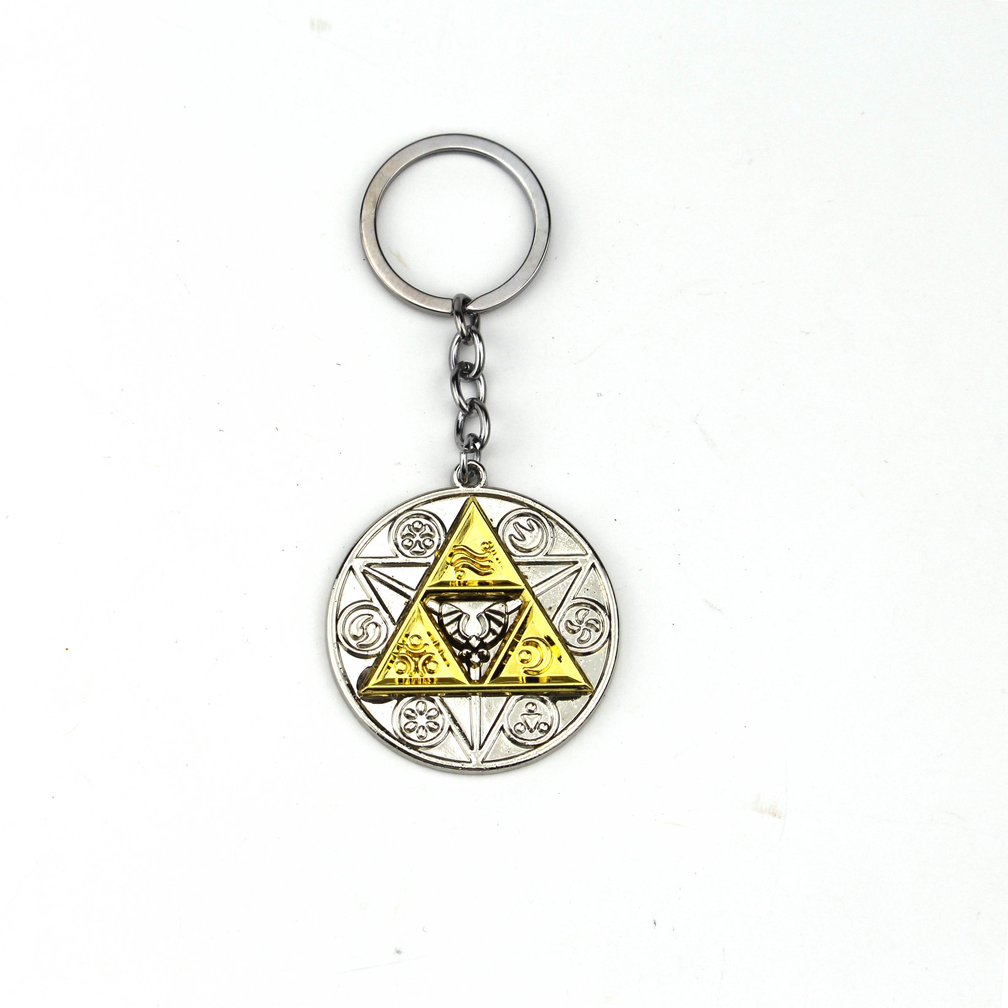 Trend Game Zelda Keychain Cosplay Props Vintage Round Metal Badge Pendant Keyring Car Backpack Key Holder Accessories Gifts