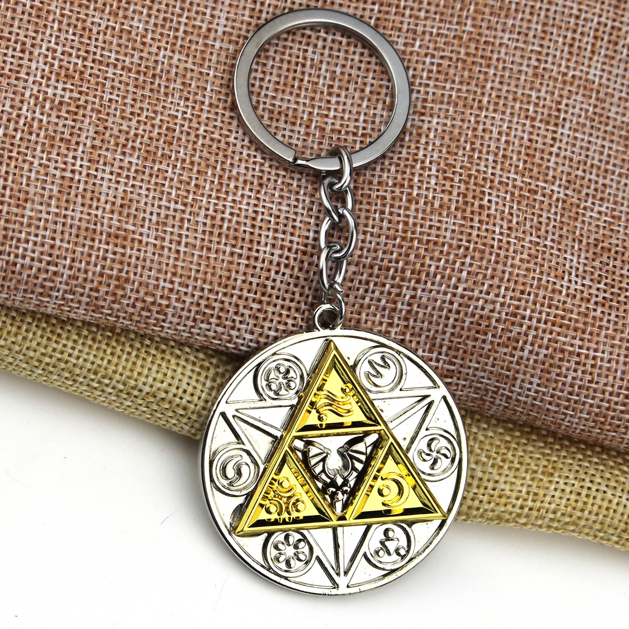 Trend Game Zelda Keychain Cosplay Props Vintage Round Metal Badge Pendant Keyring Car Backpack Key Holder Accessories Gifts