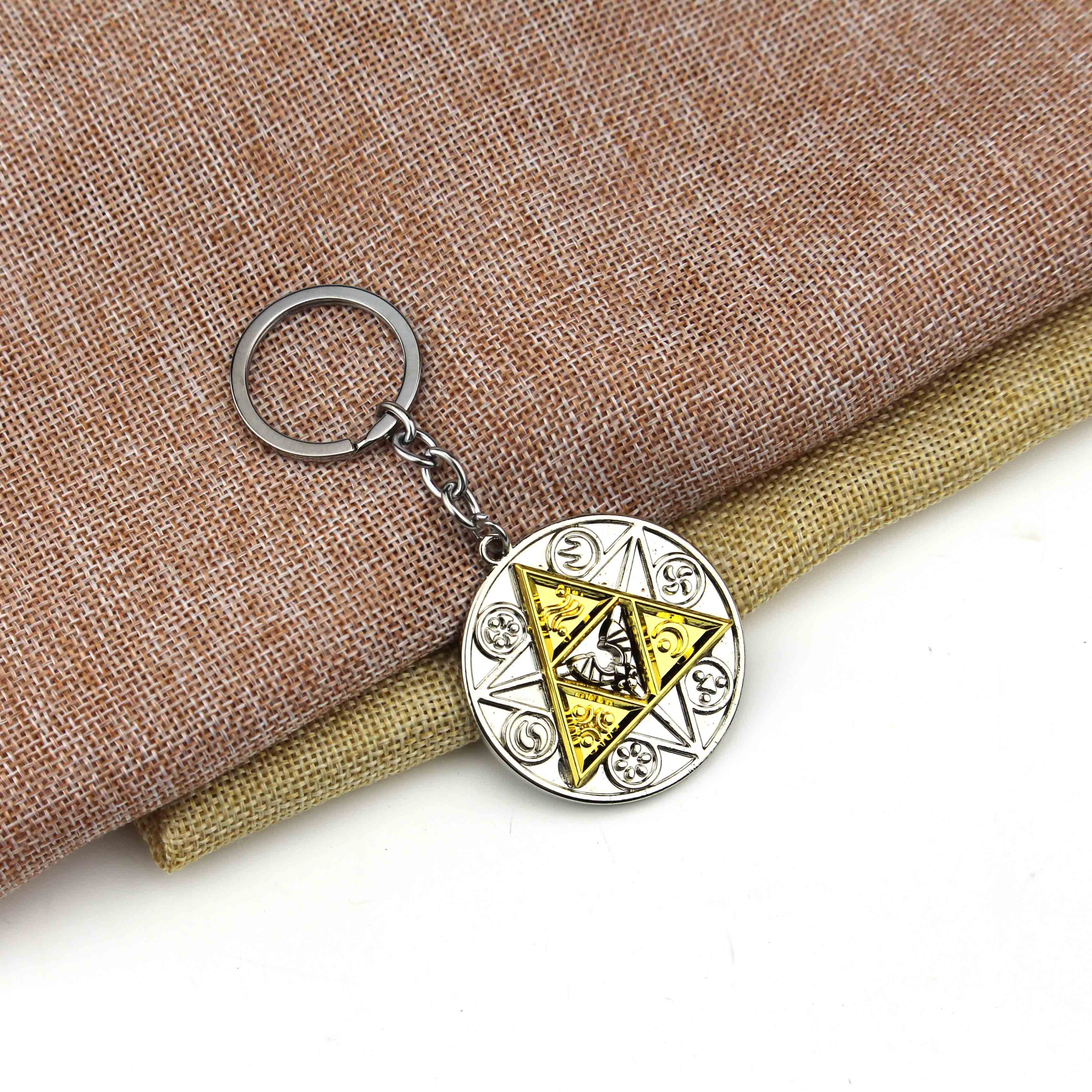 Trend Game Zelda Keychain Cosplay Props Vintage Round Metal Badge Pendant Keyring Car Backpack Key Holder Accessories Gifts