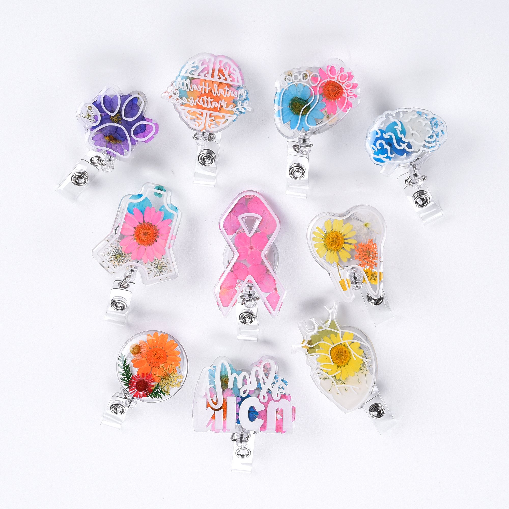 Cusrom Heart Shape Nurse Button Badge With Custom Sequins In The Logo Badge with sequins inside that rocks