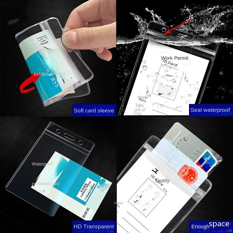 Wholesale Vinyl Transparent Plastic Card Holder, Stock Cheap clear Soft PVC Id Badge Holder