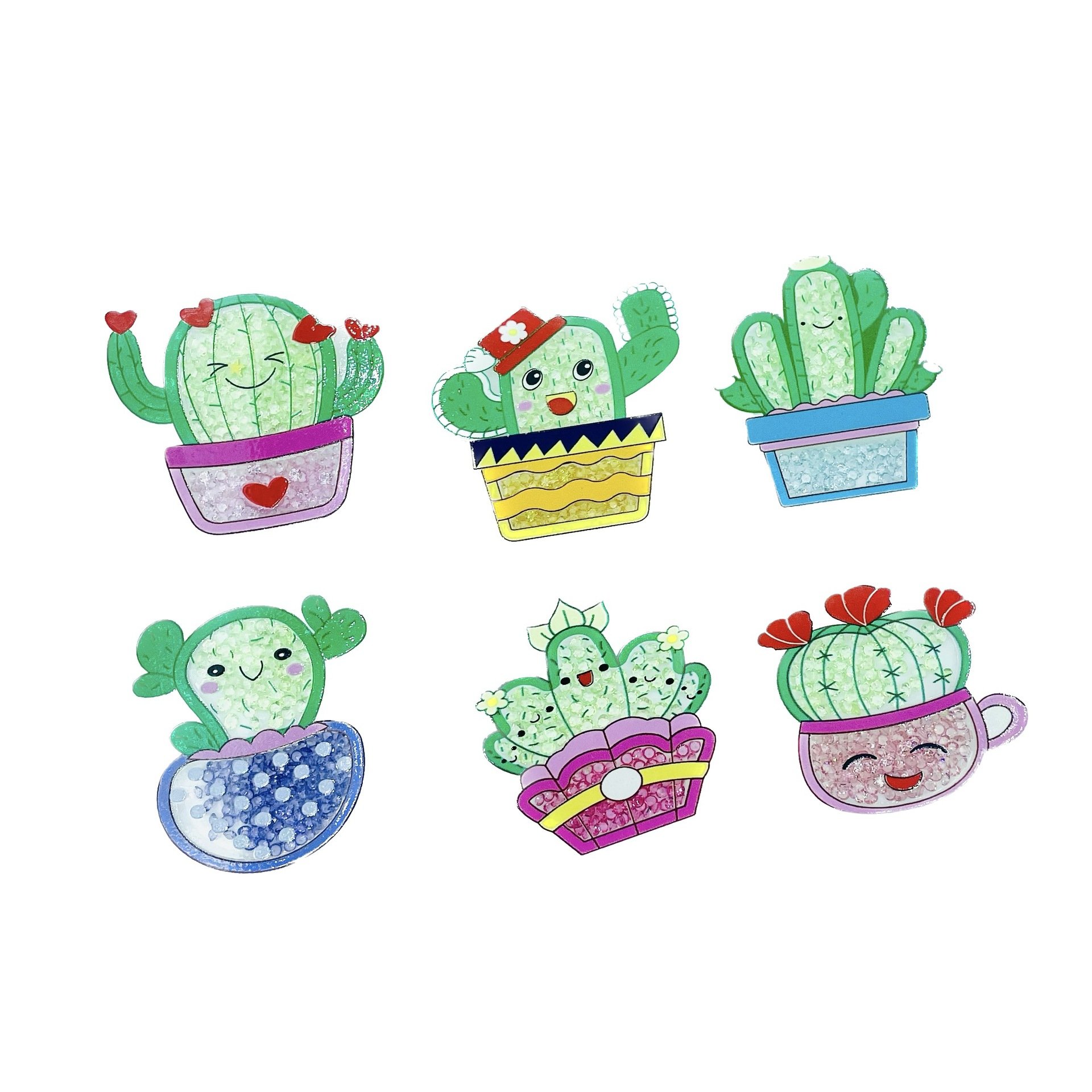 Custom Cute Cactus Plant Shaker Badge holder Office Accessories Nursing Gift Daily Decoration Badge Reel