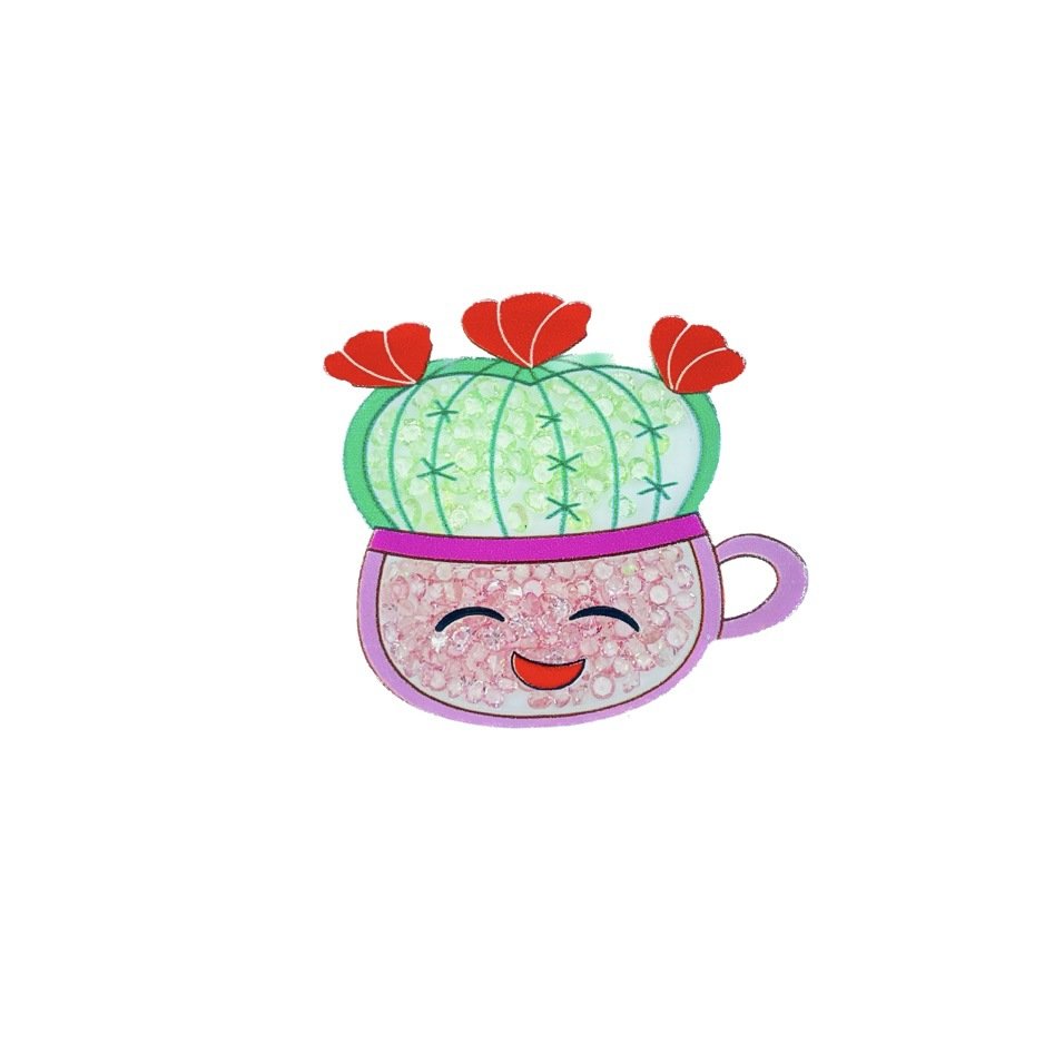 Custom Cute Cactus Plant Shaker Badge holder Office Accessories Nursing Gift Daily Decoration Badge Reel