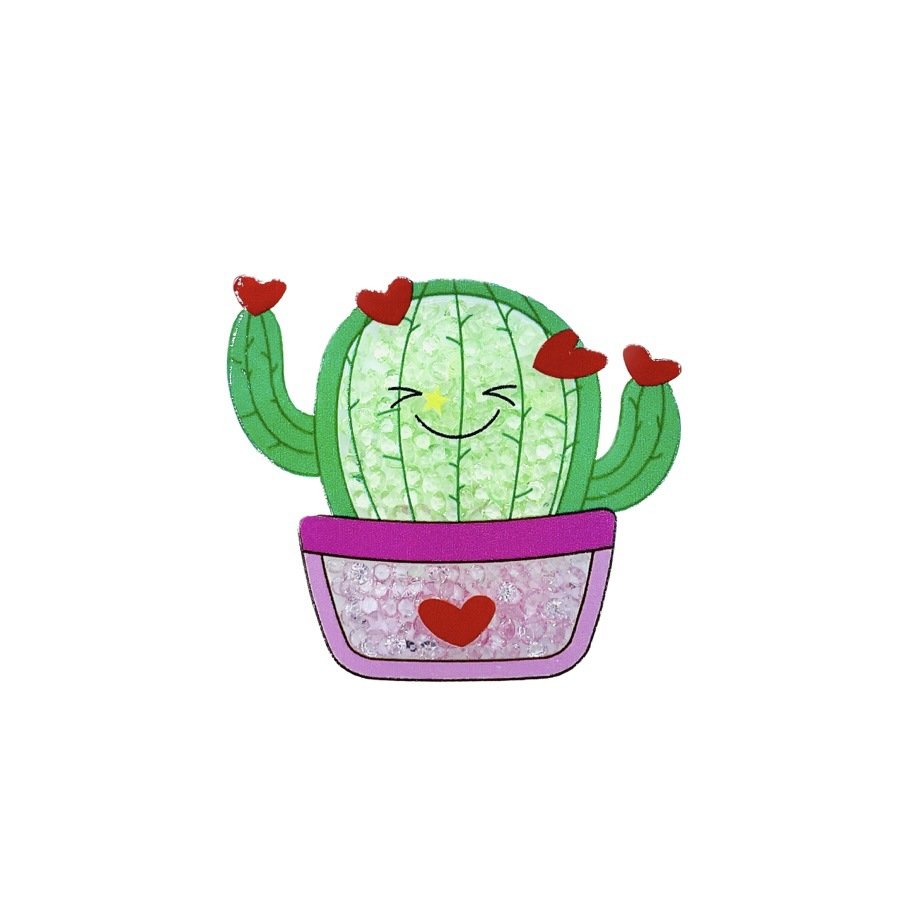 Custom Cute Cactus Plant Shaker Badge holder Office Accessories Nursing Gift Daily Decoration Badge Reel