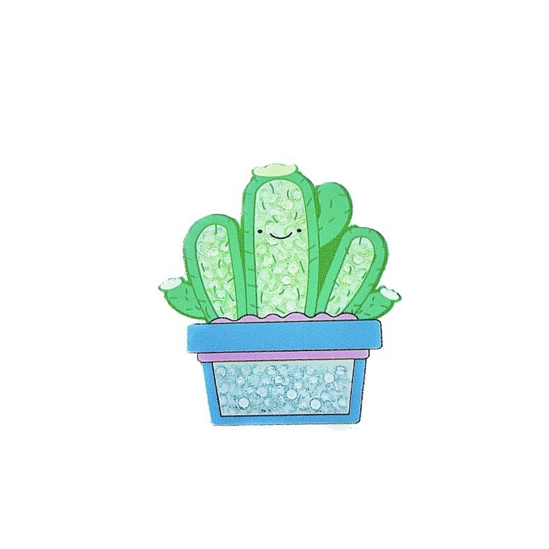 Custom Cute Cactus Plant Shaker Badge holder Office Accessories Nursing Gift Daily Decoration Badge Reel