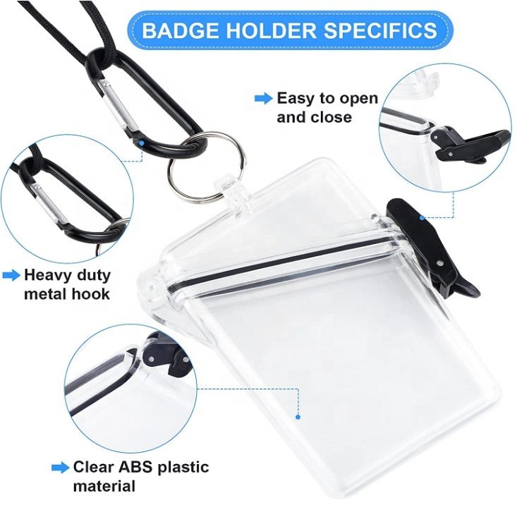 Yifan Factory Witz See It Safe Small Clear Waterproof ID Badge Holder Sport Case
