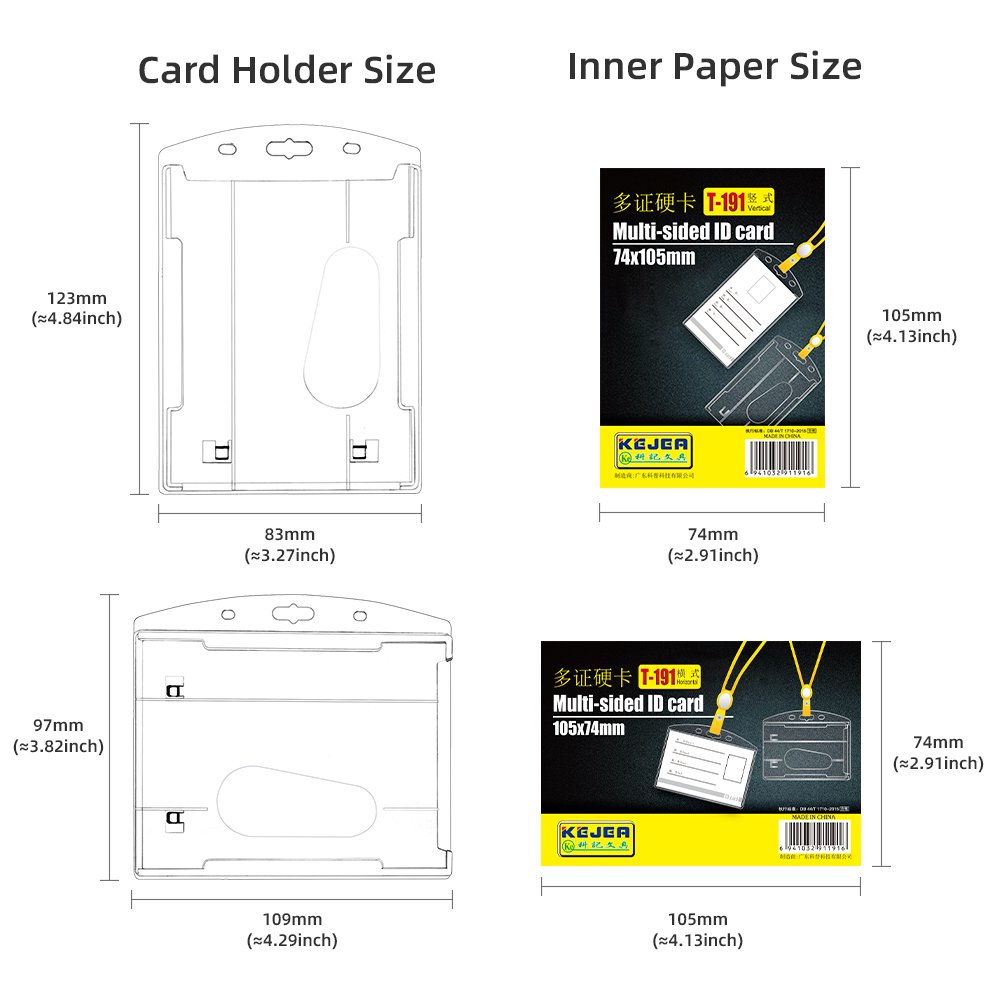 Hard ID Working Bank Card Holder Vertical Transparent Plastic ID Credit Card Holder With Thumb Slot