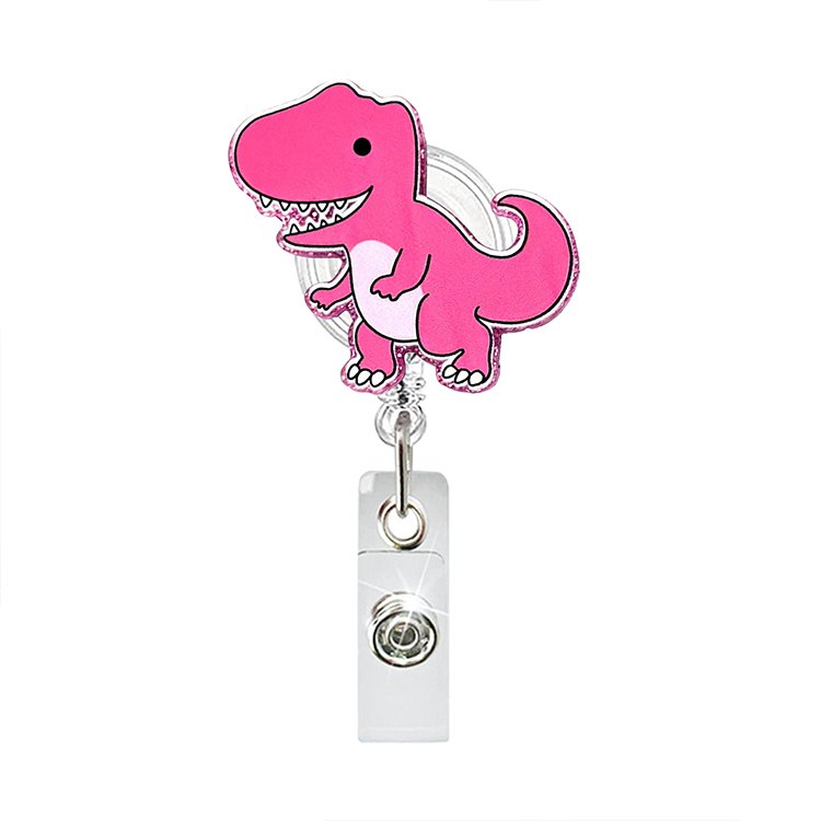 Hot Selling Good Quality Durable Type Dinosaur Retractable Holder Shaking Badge Reel