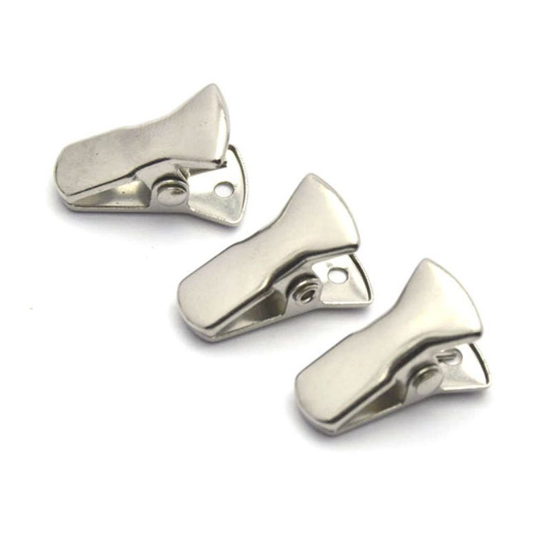 Metal Small Clip, DIY Clips, Non-slip Sweater Clips Alligator Clamps Flat Mouth Clip ID Badge Holders Lanyards Clothing Glasses