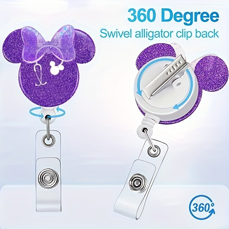 Funny Bling Cartoon Nurse Badge Reel Retractable Badge Holder