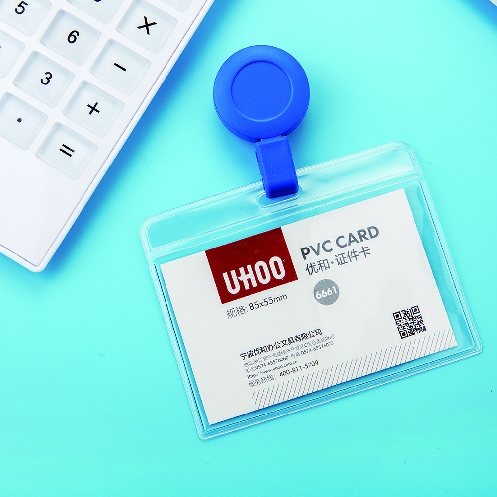 cad holders Whole sale 6661 Vinyl clear soft PVC card holder for doctors and nurse Id card holder