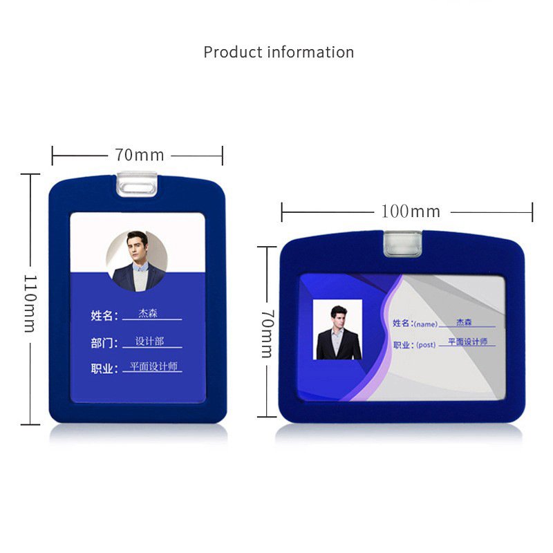 Wholesale Horizontal Vertical Style Silicone Business Work Bus Exhibition Pass Card Brand Name Badge Holder With Lanyard Hole