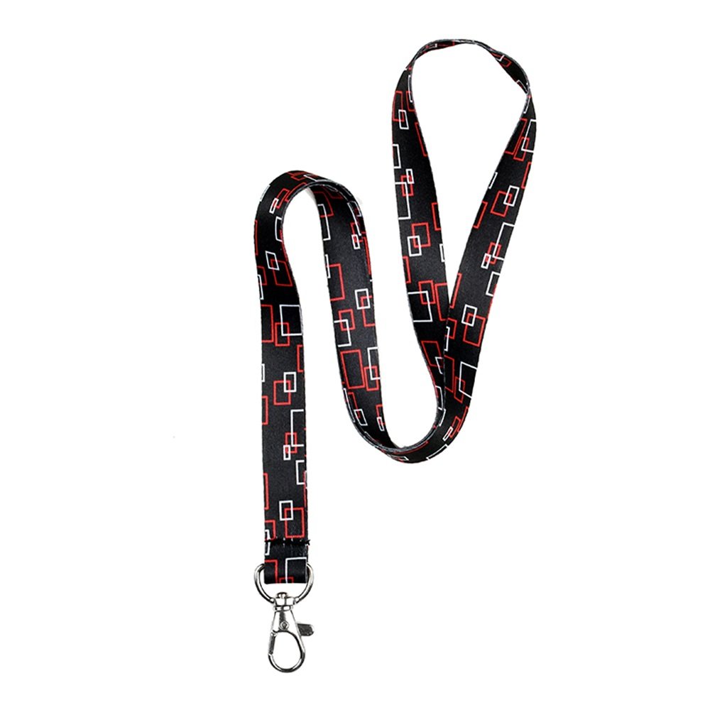 Custom Design Cotton Roll Carbon Fiber Embossed Accesorios Bahan Stand Yard Patch Radio Box Lanyard with Lobster Clasp