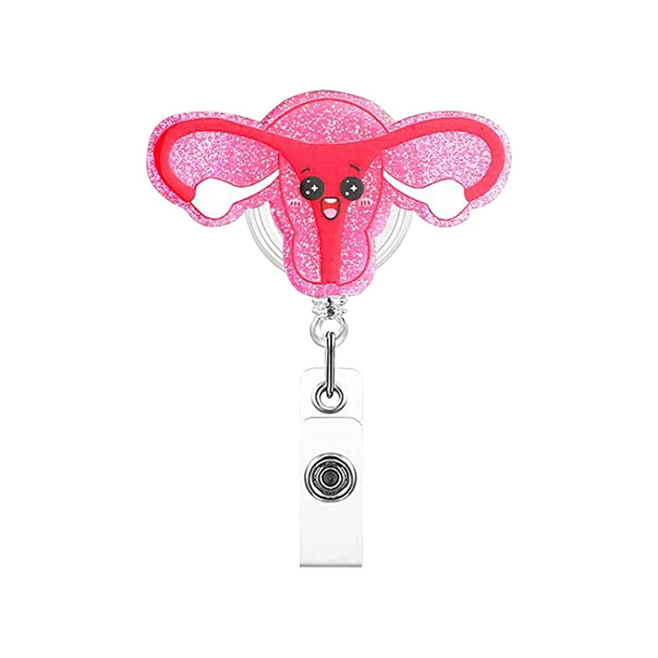 Acrylic love syringe ambulance snap fastener Creative telescopic badge for healthcare workers Nurse badge holder