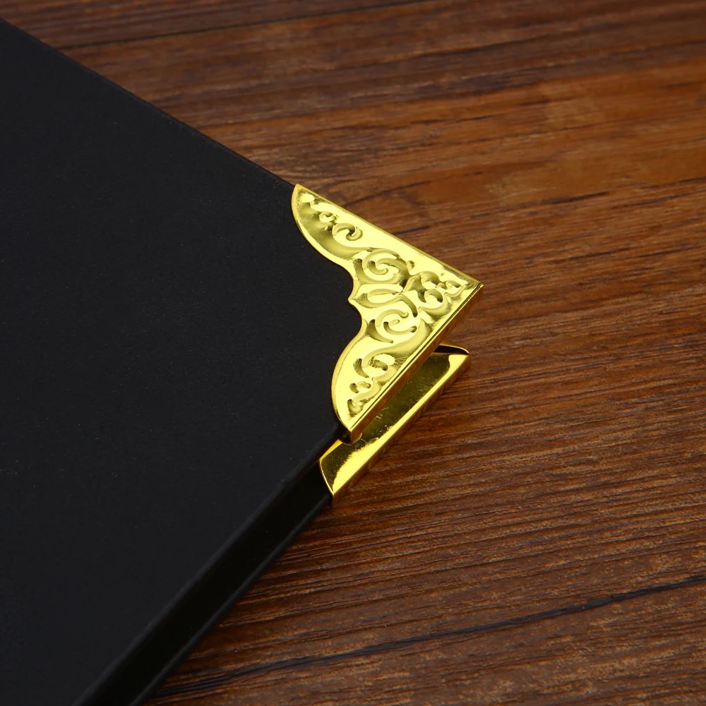 4pcs/set Metal Bronze Book Scrapbooking Album Menu Folder Corner Protectors Plastic Badge Holder Silver/Golden for Photo DIY