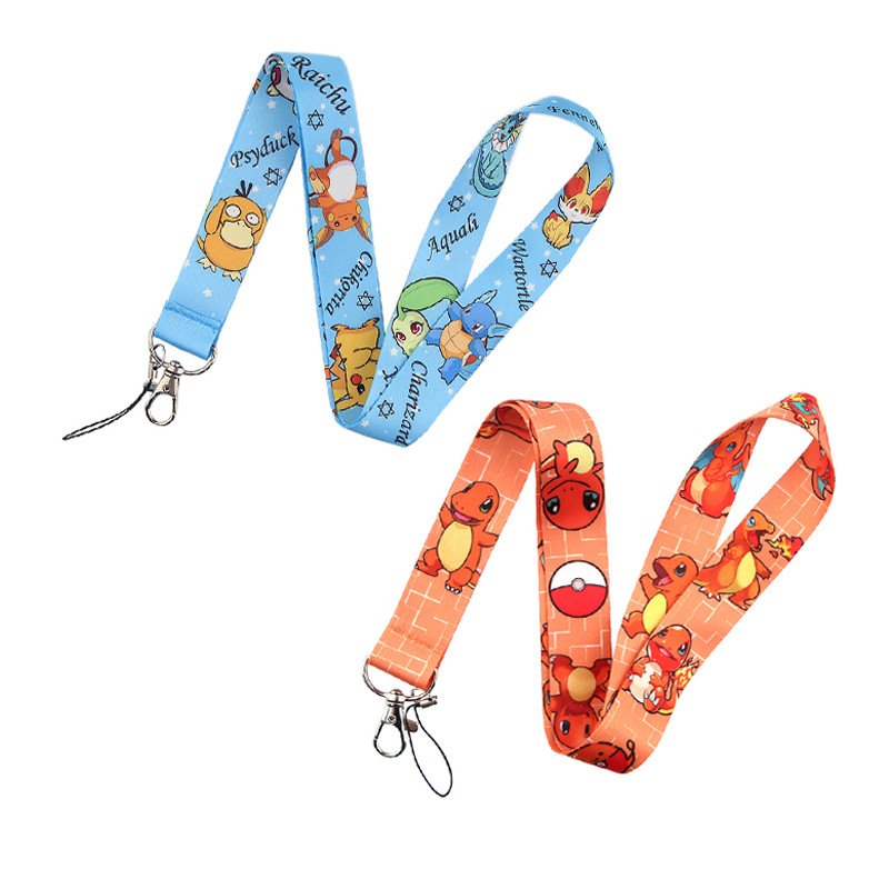 Lovely Cartoon Poke Lanyards Gengar Design Mobile Phone Lanyard ID Badge Card Holder USB Accessories Lanyards Anti-Lost Custom