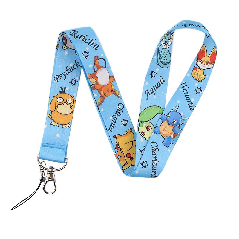Lovely Cartoon Poke Lanyards Gengar Design Mobile Phone Lanyard ID Badge Card Holder USB Accessories Lanyards Anti-Lost Custom