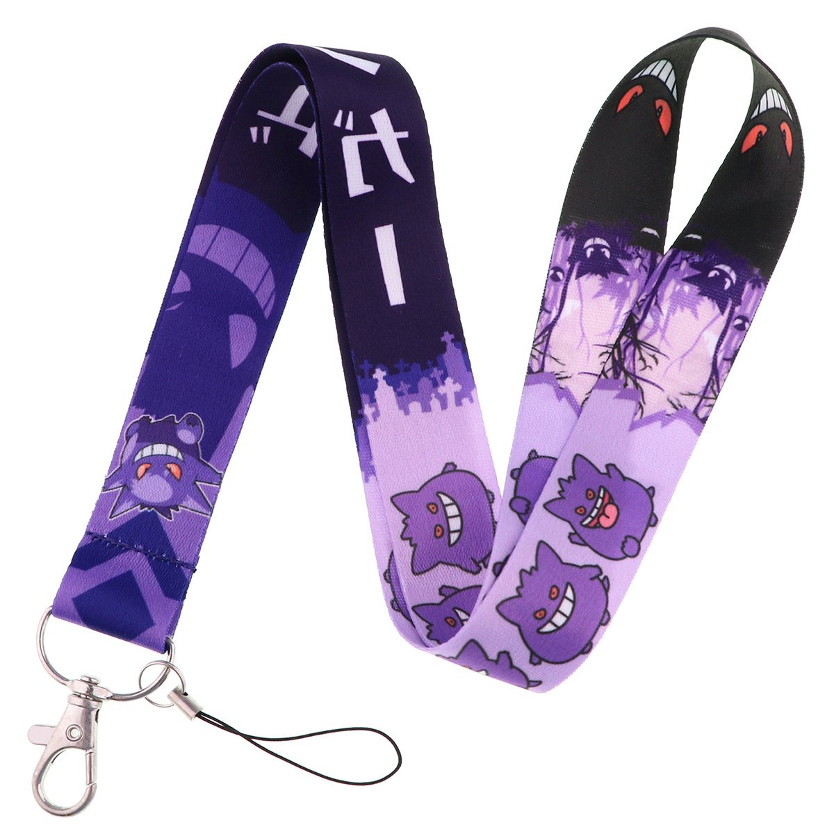 Lovely Cartoon Poke Lanyards Gengar Design Mobile Phone Lanyard ID Badge Card Holder USB Accessories Lanyards Anti-Lost Custom
