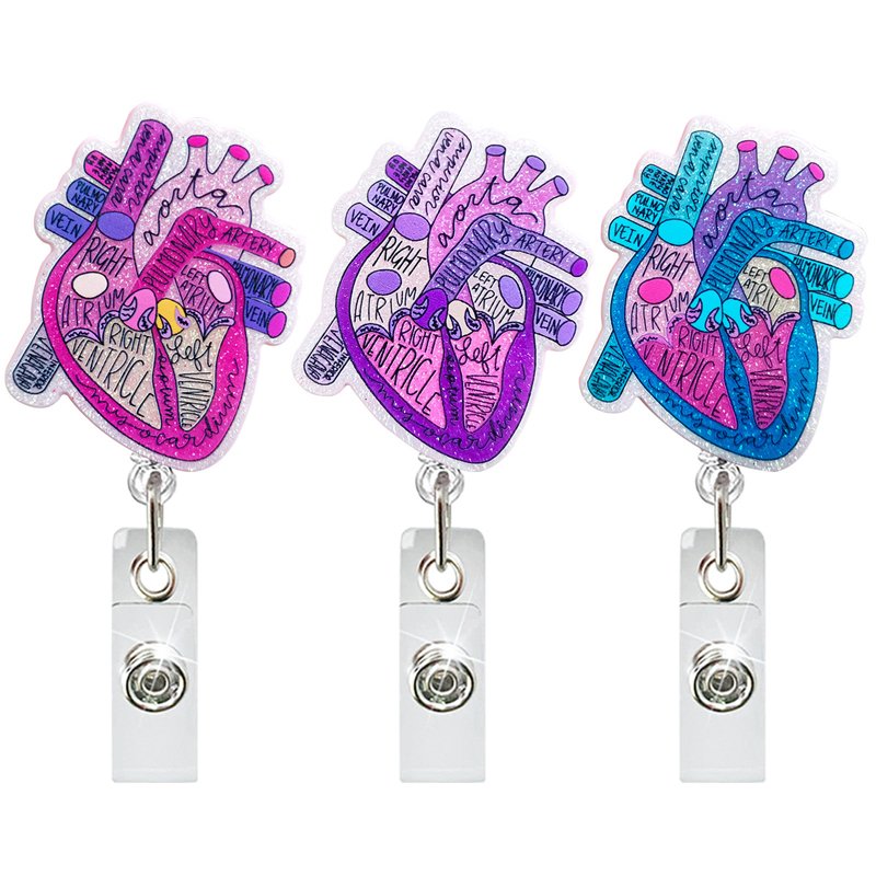 ABO Customized Wholesale badge reel Multifunctional Irregular Buckle Badge Holder Retractable DIY Cute Nurse Badge Accessory