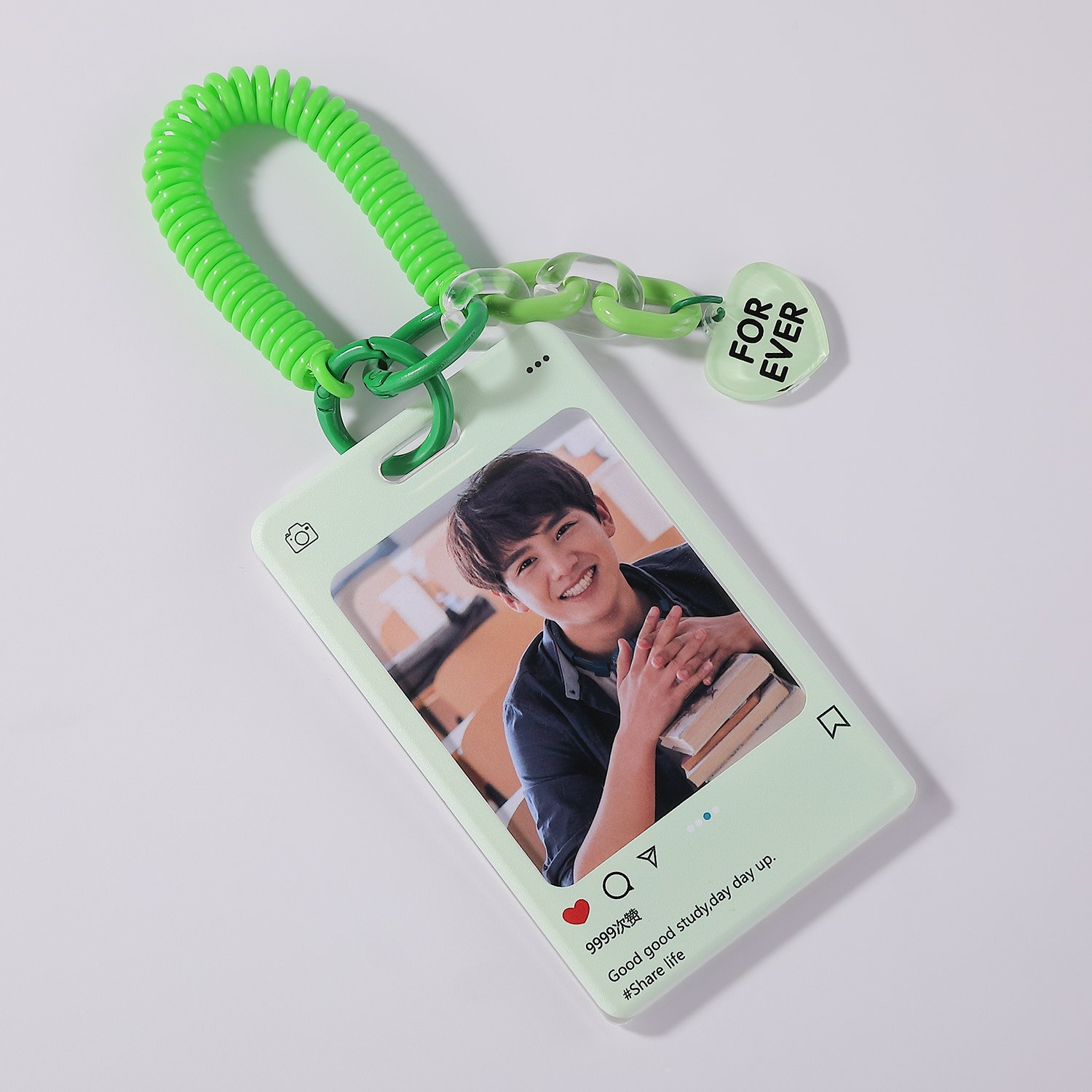 Factory Professional Custom Printing Acrylic Card Holder with Spring Rope for gift