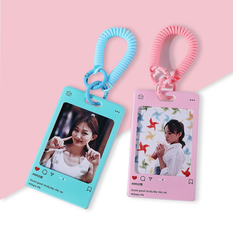 Factory Professional Custom Printing Acrylic Card Holder with Spring Rope for gift