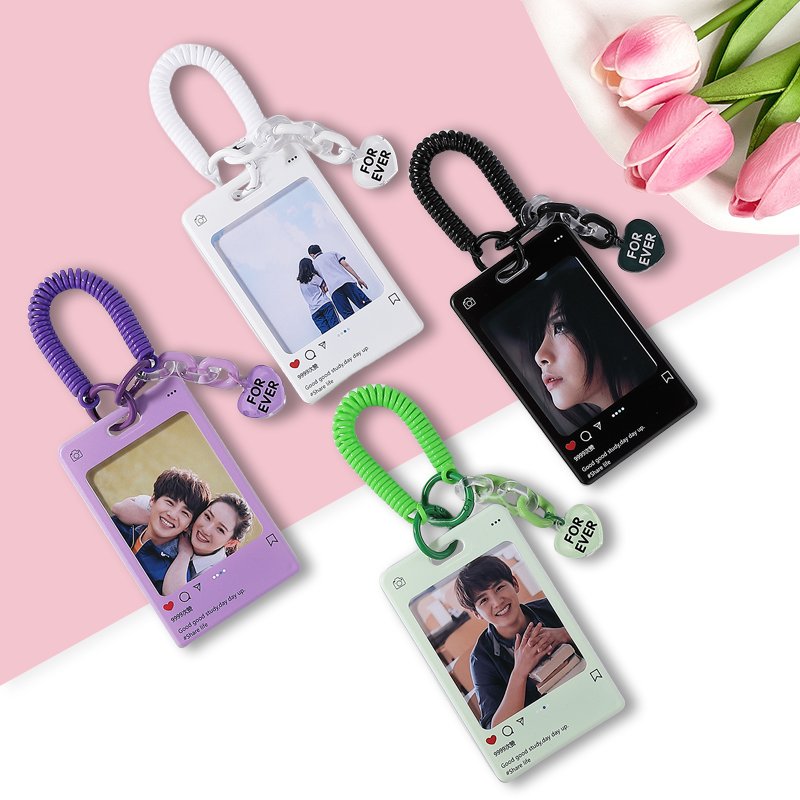 Factory Professional Custom Printing Acrylic Card Holder with Spring Rope for gift