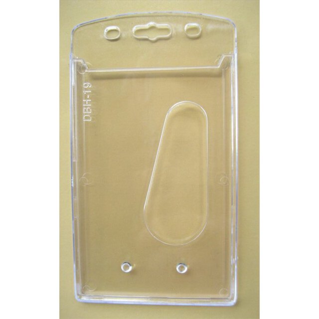 DBH-19 transparent plastic lanyards id badge card holder for one position