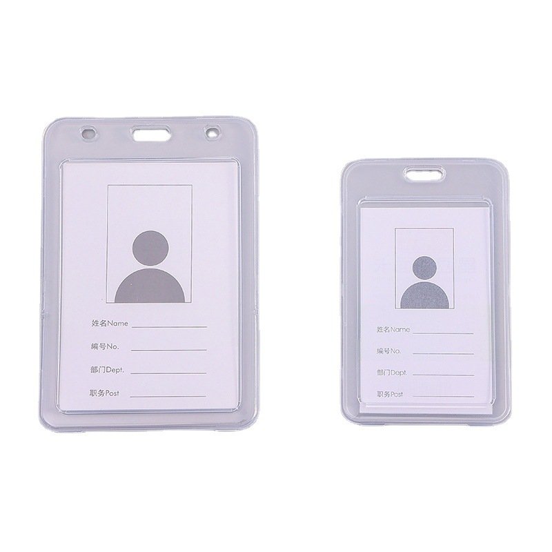 Custom double-sided transparent work card work id holder clear soft plastic id card holder transparent id card holder