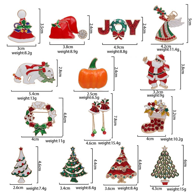 Christmas INS snowman corsage Christmas tree badge Metal dripping brooch clothing accessories