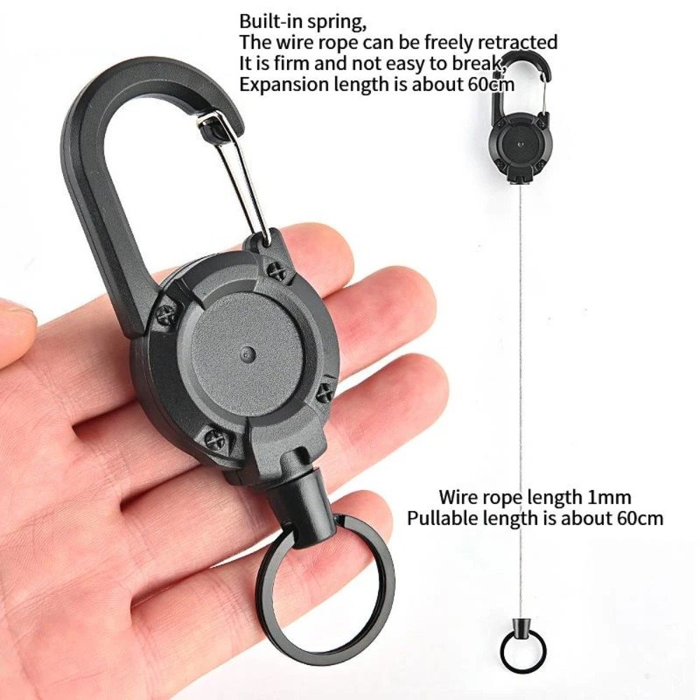 Automatic Retractable Wire Rope Antitheft Easy-to-pull Buckle Rope Elastic Keychain Sporty Retractable Key Ring Anti Lost