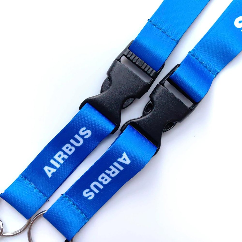 Mobile Phone Id Card Badge Neck Lanyard Nylon Strap Keychain Satin Polyester Custom Breakaway Airline Aviation Airbus Lanyards
