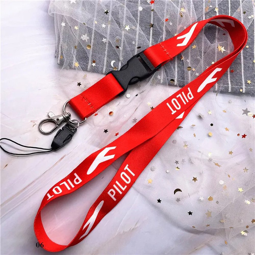 Mobile Phone Id Card Badge Neck Lanyard Nylon Strap Keychain Satin Polyester Custom Breakaway Airline Aviation Airbus Lanyards