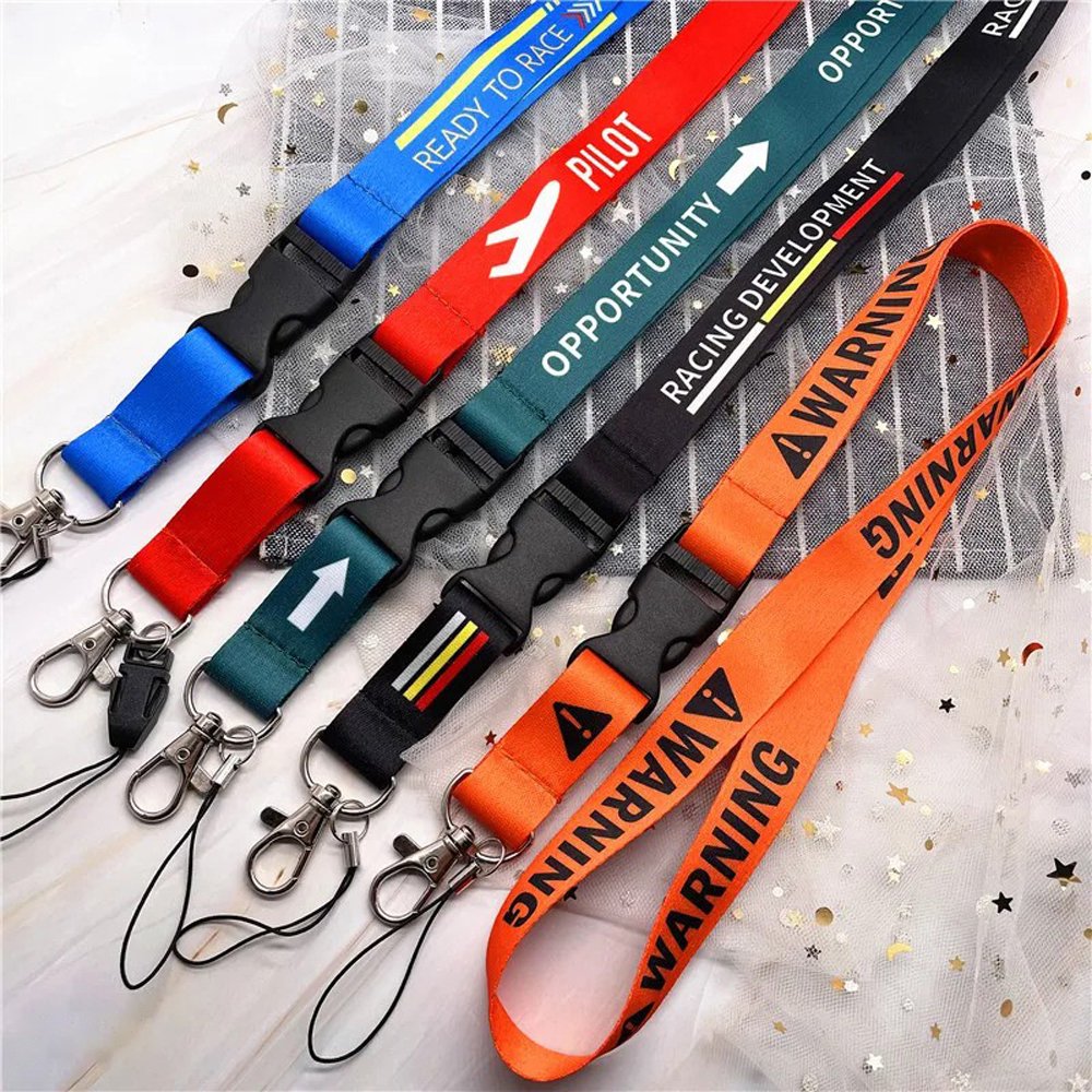 Mobile Phone Id Card Badge Neck Lanyard Nylon Strap Keychain Satin Polyester Custom Breakaway Airline Aviation Airbus Lanyards