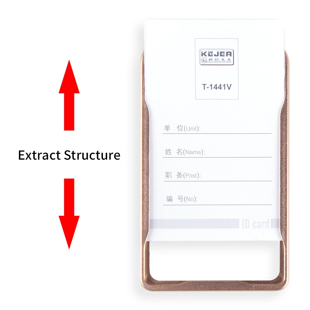 Kejea Dual Transparent Side ID Card Holder, Aluminium Alloy Badge Holder t1441
