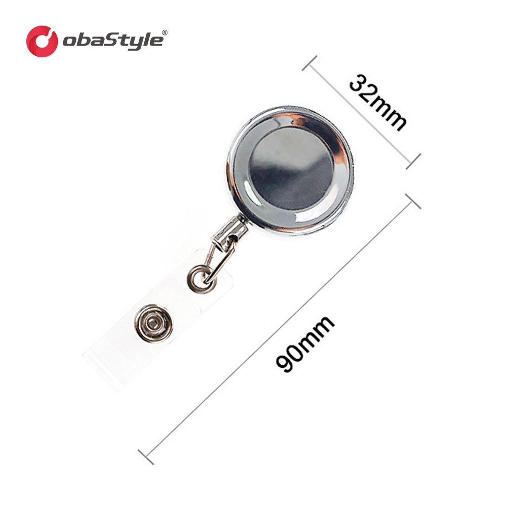 EU stock shipping Metal Round Card Badge Holder Nurse Name Badge Reel Clip Id Card Badge Reel Holder Clip