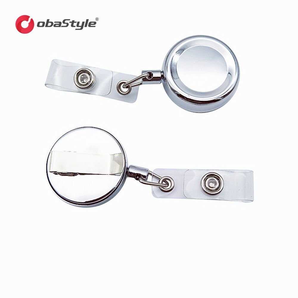 EU stock shipping Metal Round Card Badge Holder Nurse Name Badge Reel Clip Id Card Badge Reel Holder Clip