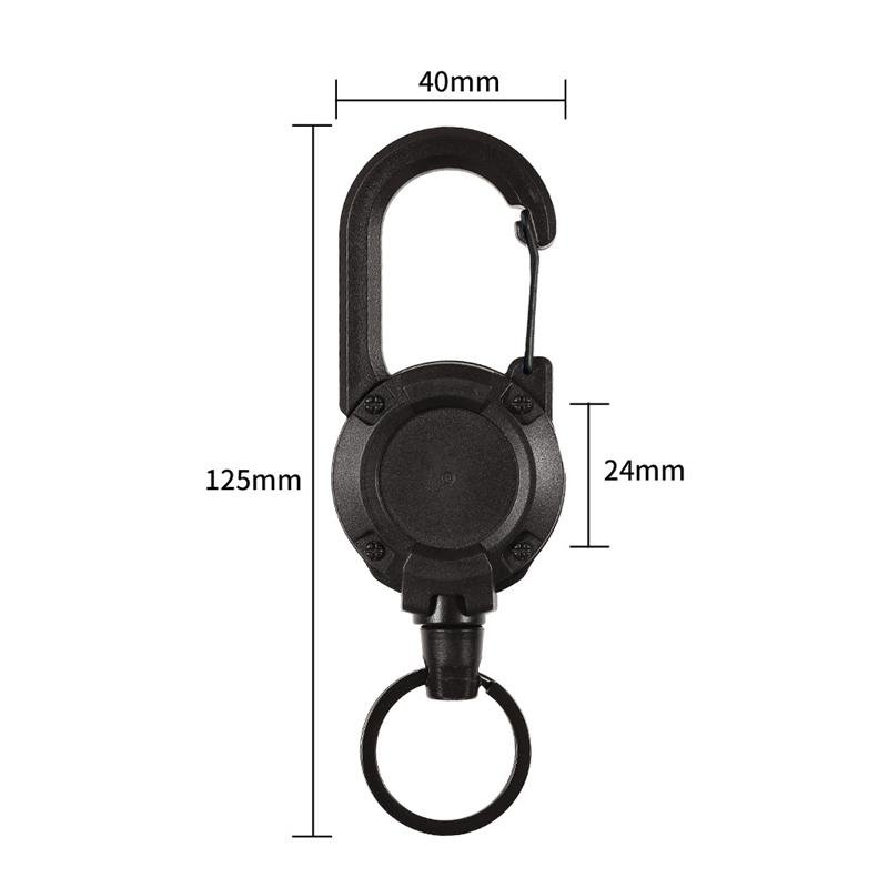 Retractable Id Badge Holders For Office Worker Custom Logo Nylon Cord Retractable Badge Reel With Carabiner And Key Ring