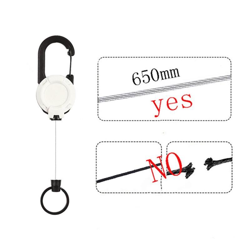 Retractable Id Badge Holders For Office Worker Custom Logo Nylon Cord Retractable Badge Reel With Carabiner And Key Ring