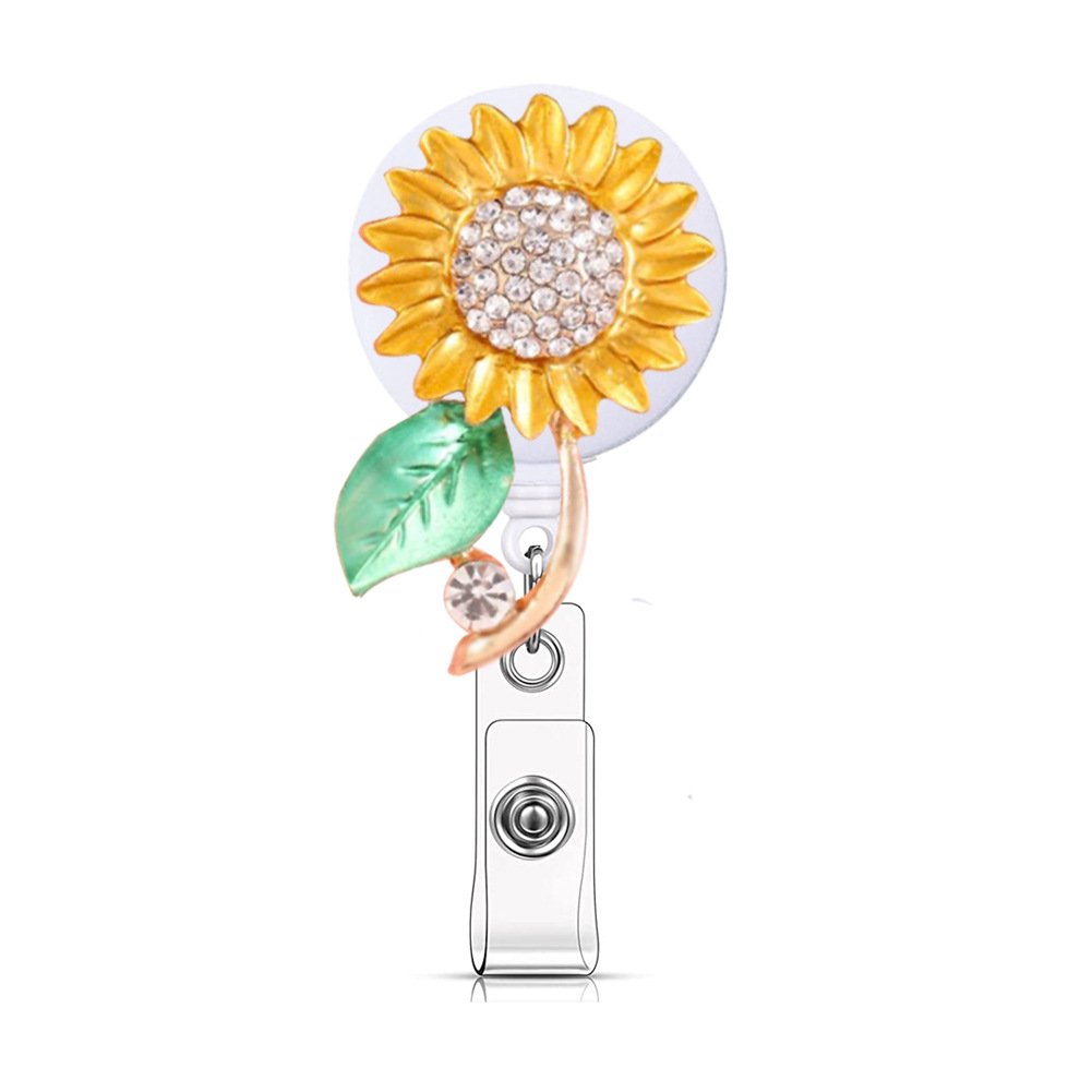 Crystal Animal Retractable Nurse Badge Holder Reels With Belt Clip Id Card Holder Name Badge Reel Acrylic Clips Student Teacher