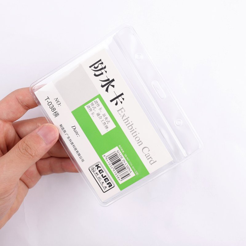 Factory soft PVC ID card holder transparent KEJEA zipper pocket waterproof card holder