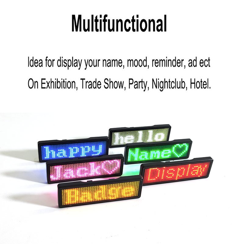 S1144 Programmable LED Name Badge Scrolling badge making machine reusable magnet name tag
