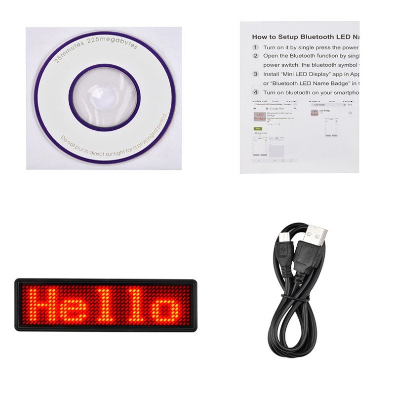S1144 Programmable LED Name Badge Scrolling badge making machine reusable magnet name tag