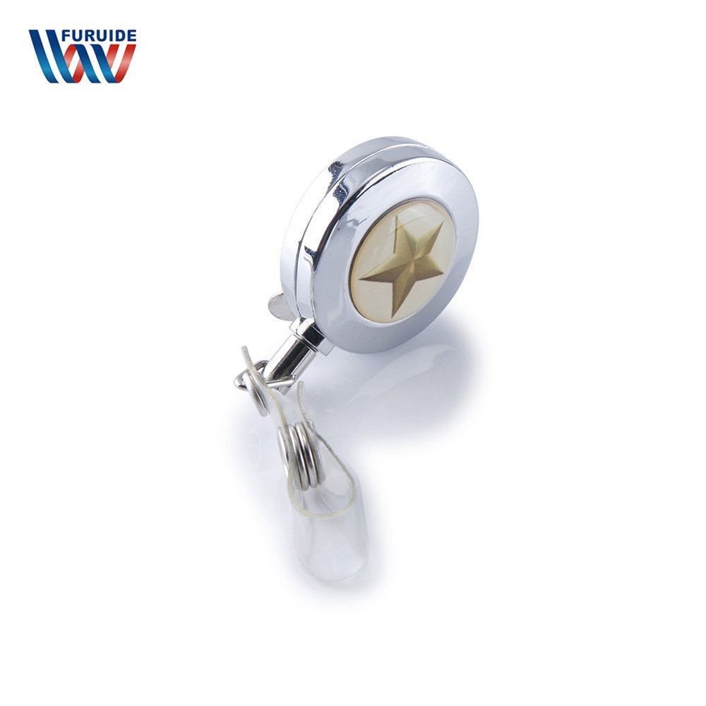 ID customized retractable plastic badge reel holder pull reel key with belt clip